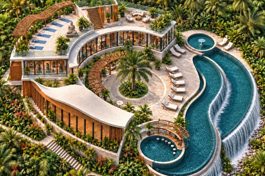 Infinity pool at Crystal Valley Estates